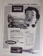 Publicité De Presse ; Sabena Ligne Bruxelles Nice - Reclame