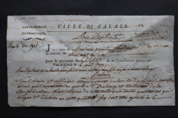 1792 Révolution   Ville De Calais  Contribution Patriotique  Cachet De Cire Rouge Autographe - Historische Dokumente