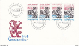 Luxembourg Luxemburg Mi.Nr. 1091/1094 1984 - FDC Train Related - Brieven En Documenten