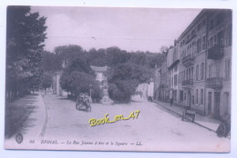 {94352} 88 Vosges Epinal , La Rue Jeanne D' Arc Et Le Square ; Animée , Attelage - Epinal