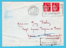 FRANCE Cover 1-VIII-1940 Bordeaux To Beaumont - INADMIS / ZONE LIBRE -not Permitted - Covers & Documents