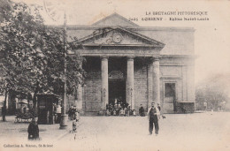 56 LORIENT     Eglise Saint-Louis...avec Kiosque Marchandes De Journaux.  TB   PLAN 1916.    RARE - Lorient