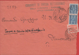 ITALIA - Storia Postale Regno - 1936 - In Franchigia + 3 + 2x 10 Segnatasse - Lettera Tassata - Comando Di Difesa Territ - Poststempel