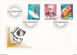 Luxembourg Luxemburg 1990 Prifix 1190-92 Mi. 1240-42 FDC, Schueberfouer City Fair, Batty Weber Writer, UIT Telecommunica - Storia Postale