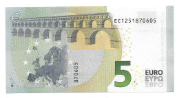 (Billets). 5 Euros 2013 Serie EC, E001I4 Signature Christine Lagarde N° EC 1251870605 UNC - 5 Euro