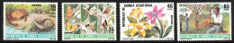 1985 Equatorial Guinea Nature Protection: Birds, Bees, Butterflies, Snail, Crab, Flowers Set (** / MNH / UMM) - Songbirds & Tree Dwellers