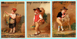 Lot De 3 Chromos Chemises Aux Ciseaux D'Argent. Petits Artisans Et Petits Vendeurs Ambulants. - Autres & Non Classés