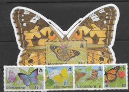 Montserrat Mnh ** Sheet And Set 2001 23 Euros Butterfly Papillon - Montserrat