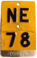 Velonummer Mofanummer Neuenburg NE 78 - Number Plates