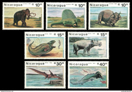 Nicaragua 1987 "Prehistoric Animals", Dinosaurs, Mammoth, Mammals, Pterosaurs, Plesiosaur - Préhistoriques