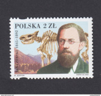 Poland 2002: Paleontologist Jan Czerski With Coelodonta Skeleton, Fossil MINT - Préhistoriques