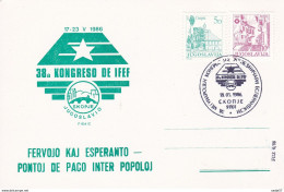 Yugoslavia, JUGOSLAVIA 1986 38e Kongreso De IFEF Spec Canc 18-05-1986 - Trains