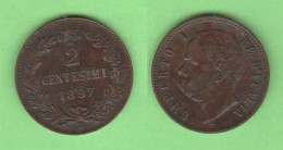 Italia Regno 2 Centesimi 1897 S. Valore Italie Italy 2 Cents K 30 - 1878-1900 : Umberto I
