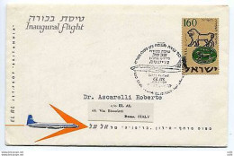 1° Volo EL AL Lydda/Roma Del 22.12.57 - Airmail