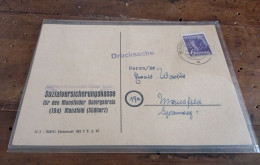 1078) Germania 1 Pf 1947 Sozialversicherungskasse Mansfeld Buchungsnummer Fondo Di Previdenza Sociale Numero Di Prenotaz - Brieven En Documenten
