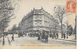 CPA Paris Boulevard Montparnasse Et Avenue Du Maine - Arrondissement: 14