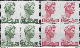 1957 Italia San Giorgio 2v. Block Of Four MNH Sassone N. 810/II+811/II - 1971-80:  Nuovi