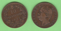 Italia Regno 10 Centesimi 1893 Birminghan Italie Italy 10 Cents K 27 - 1878-1900 : Umberto I.