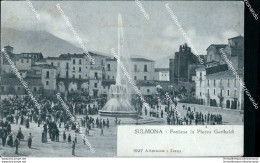 Cf330 Cartolina Sulmona Fontana In Piazza Garibaldi Bella Animazione L'aquila - L'Aquila