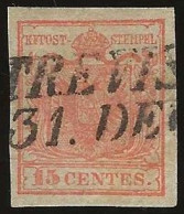 Lombarda-Venice  .  Yvert    .  3 (2 Scans)       .   1850    .     O      .  Cancelled - Lombardo-Venetien