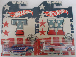 HotWheels Stars & Stripes Series Pontiac GTO 1967 + Chevrolet Chevy Nova - HotWheels