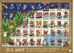 Danemark - 1997- Feuillet De 50  Vignettes Jul - Noel - Enfants - Musiciens - Chanteurs -  Neufs** - MNH - Neufs