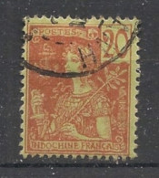 INDOCHINE - 1904-06 - N°YT. 30 - Type Grasset 20c Brique Sur Vert - Oblitéré / Used - Used Stamps