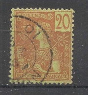 INDOCHINE - 1904-06 - N°YT. 30 - Type Grasset 20c Brique Sur Vert - Oblitéré / Used - Usati