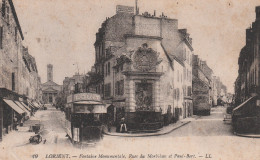 56 LORIENT   Fontaine Monumentale      Rue Du Morbihan Et Paul-Bert ...avec Tram 52    SUP PLAN.     Env. 1915.     RARE - Lorient