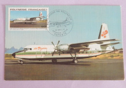 POLYNESIE CARTE MAXIMUM  YT PA 151 "AVION FAIRCHILD F.27.A" ANNÉE 1979 - Maximumkarten