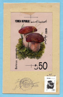 Maquette Originale, Boletus Aestivalis D'une Série De 7 Timbres Du Yemen (pojet Accepté, Signatures) Plus épreuve N Et B - Mushrooms