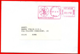 1996 RADIO VATICANA - AFFRANCATURA  MECCANICA ROSSA - EMA - METER - FREISTEMPEL - Elettricità