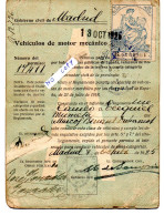 ESPAGNE - PERMIS DE CONDUIRE  - PERMISO DE CONDUCIR  DE 1926 - TIMBRES FISCAUX - Historical Documents