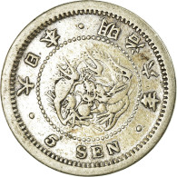 Monnaie, Japon, Mutsuhito, 5 Sen, 1873, TTB, Argent, KM:22 - Giappone