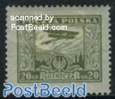 Poland 1925 20Gr., Stamp Out Of Set, Unused (hinged), Transport - Aircraft & Aviation - Ongebruikt