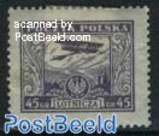 Poland 1925 45Gr., Stamp Out Of Set, Unused (hinged), Transport - Aircraft & Aviation - Ungebraucht