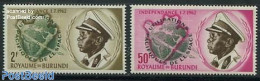 Burundi 1963 Space 2v, Mint NH, Transport - Various - Space Exploration - Maps - Geographie
