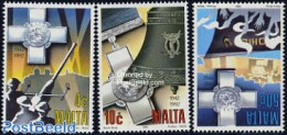 Malta 1992 George Cross 3v, Mint NH, History - Militarism - World War II - Militaria