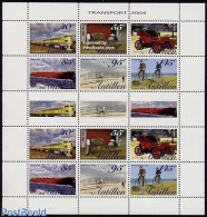 Netherlands Antilles 2004 Transports Sheet, Mint NH, Sport - Transport - Cycling - Automobiles - Aircraft & Aviation -.. - Cycling