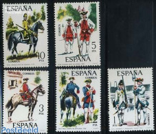 Spain 1975 Uniforms 5v, Mint NH, Nature - Various - Horses - Uniforms - Ongebruikt
