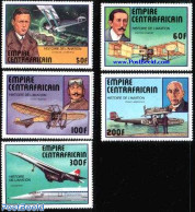 Central Africa 1977 Aviation History 5v, Mint NH, Transport - Aircraft & Aviation - Avions