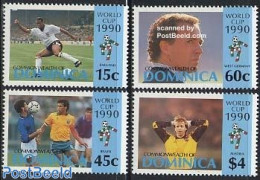 Dominica 1990 World Cup Football Italy 4v, Mint NH, Sport - Football - Dominicaine (République)
