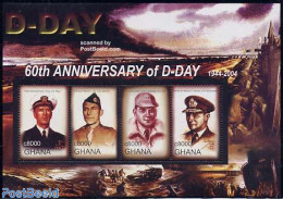 Ghana 2004 D-Day 4v M/s, Ernest J. King, Mint NH, History - Various - World War II - Uniforms - Guerre Mondiale (Seconde)