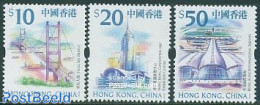 Hong Kong 1999 Definitives 3v, Mint NH, Transport - Aircraft & Aviation - Art - Bridges And Tunnels - Neufs