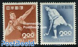 Japan 1951 Sports, Hiroshima 2v, Mint NH, Sport - Athletics - Hockey - Sport (other And Mixed) - Ongebruikt