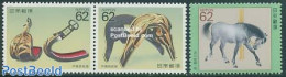 Japan 1990 Horses 3v (1v+[:]), Mint NH, Nature - Horses - Unused Stamps