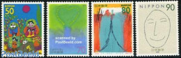 Japan 1998 Human Rights Declaration 4v, Mint NH, History - Human Rights - Art - Children Drawings - Ungebraucht