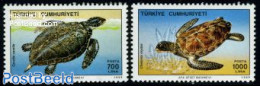 Türkiye 1989 Sea Turtles 2v, Mint NH, Nature - Reptiles - Turtles - Other & Unclassified