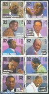 United States Of America 1995 Jazz 10v [++++], Mint NH, Performance Art - Jazz Music - Music - Popular Music - Ongebruikt