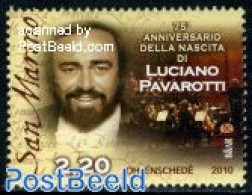 San Marino 2010 Luciano Pavarotti 1v, Mint NH, Performance Art - Music - Ungebraucht